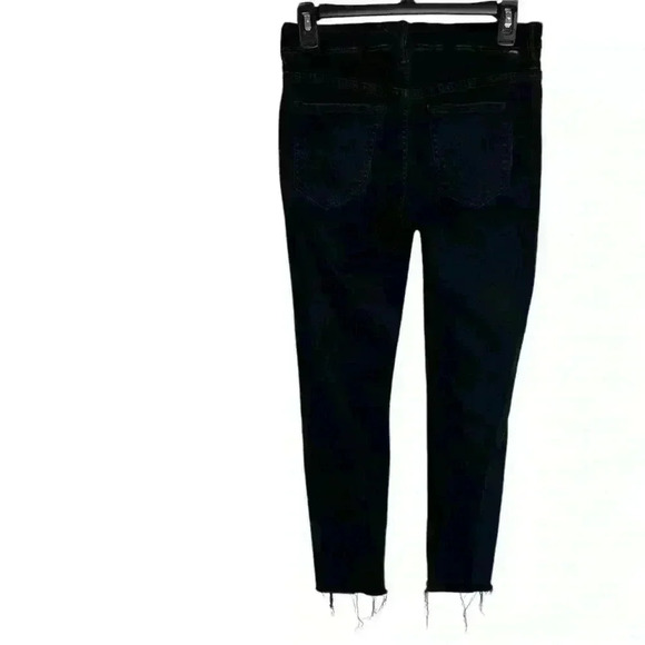 MOTHER High Waisted Looker Ankle Fray Jeans in Blackbird Wash size 27 - Picture 7 of 13